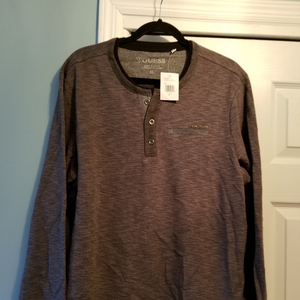 Mens long sleeve Guess polo